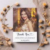 誕生日写真ハート サンキューカード