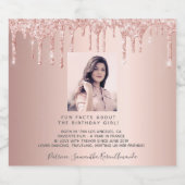 誕生日写真バラ金ゴールドおもしろい事実略歴 スパークリングワインラベル (シングルラベル)