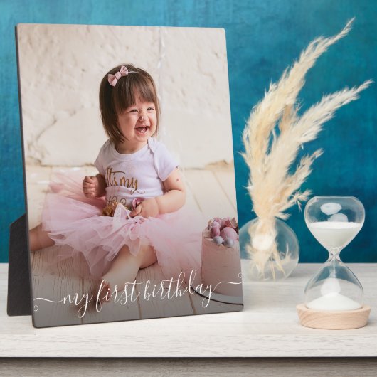 誕生日写真フレームイーゼルバックフレームレスフォト フォトプラーク (側面)