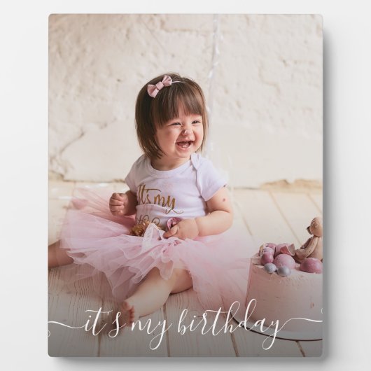 誕生日写真フレームイーゼルバックフレームレスフォト フォトプラーク (正面)