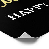 誕生日写真メイキングAGE良い黒い金ゴールド ポスター (角)
