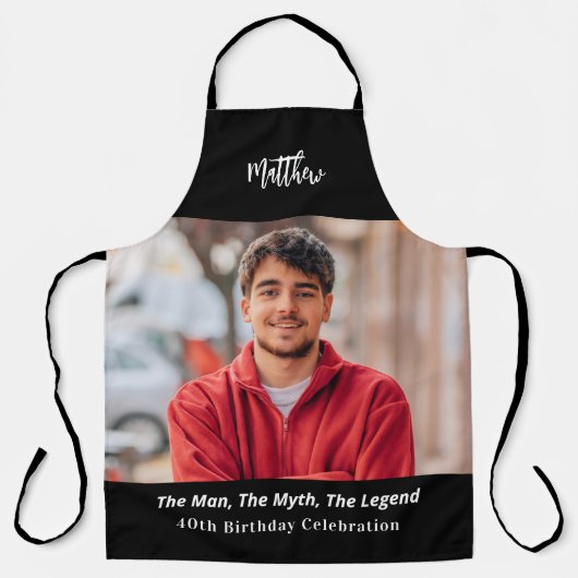 誕生日写真人神話の伝説の名前おもしろい エプロン (正面)