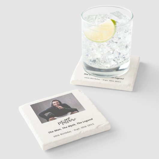 誕生日写真家の神話の伝説 ストーンコースター (横)