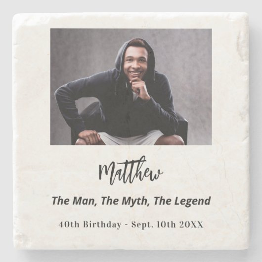 誕生日写真家の神話の伝説 ストーンコースター (正面)