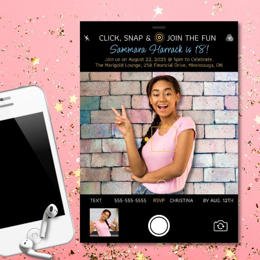 誕生日写真招待状のスナップショット 招待状