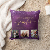 誕生日写真最高の友人紫の名前BFF クッション (ブランケット)