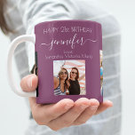 誕生日写真最高の友達の名前plum purple コーヒーマグカップ<br><div class="desc">女性の21歳の誕生日の友人からの贈り物祝、彼女の写真の3つとの彼女の人生、彼女の友人、家族、関心やペット。彼女の名前、年齢21およびあなたの名前をパーソナライズして追加。紫ガーリー色フェミニンの背景の梅。彼女の名前は書スワッシュと手で書かれたスタイルの台本と一緒にモダン。スワ保ッシュにはサンプル名を削除する離れと、前と後の宇宙または絵文字の名前。</div>