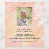 誕生日写真赤面おもしろい事実バイオ女性 ワインラベル (シングルラベル)