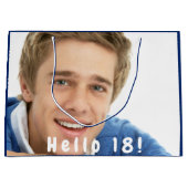 誕生日写真青少年の男性 ラージペーパーバッグ (正面)