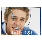 誕生日写真青少年の男性 ラージペーパーバッグ (裏面)