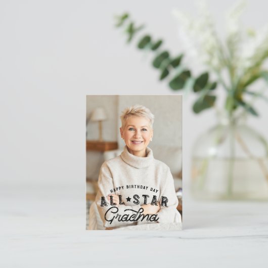 誕生日写真&オールスターおばあちゃん野球カード エンクロージャーカード (スタンド正面)