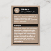 誕生日写真&オールスターおばあちゃん野球カード エンクロージャーカード (裏面)