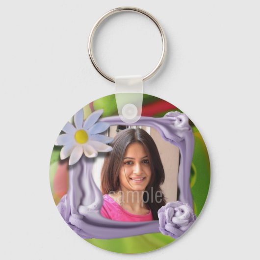 誕生日写真、ケーキ キーホルダー (正面)