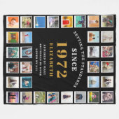 誕生日写真 フリースブランケット (正面(横))