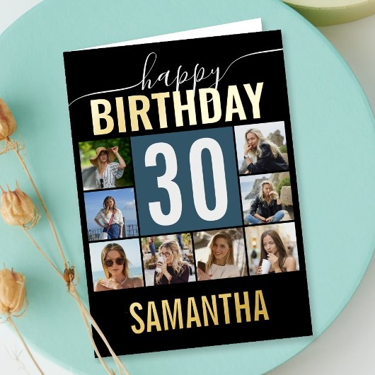 誕生日写真 |大学の年齢 箔グリーティングカード