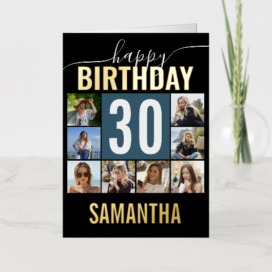 誕生日写真 |大学の年齢 箔グリーティングカード (正面)