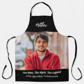 誕生日写真 男 神話 伝説 名前 楽しい エプロン (正面)