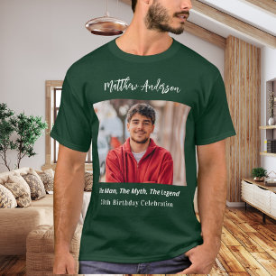 誕生日写真 男 神話 伝説 名前 楽しい 緑 Tシャツ
