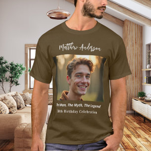 誕生日写真 男 神話 伝説 名前 楽しい 茶色 Tシャツ