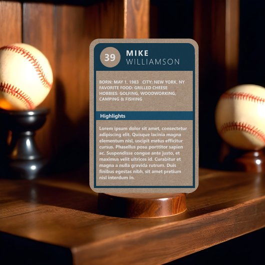 誕生日写真&統計オールスターパパ野球カード エンクロージャーカード