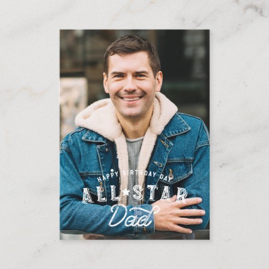 誕生日写真&統計オールスターパパ野球カード エンクロージャーカード (正面)