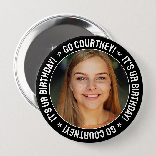 誕生日写真Make Your カスタム Own パーソナライズされた 缶バッジ (正面&裏面)