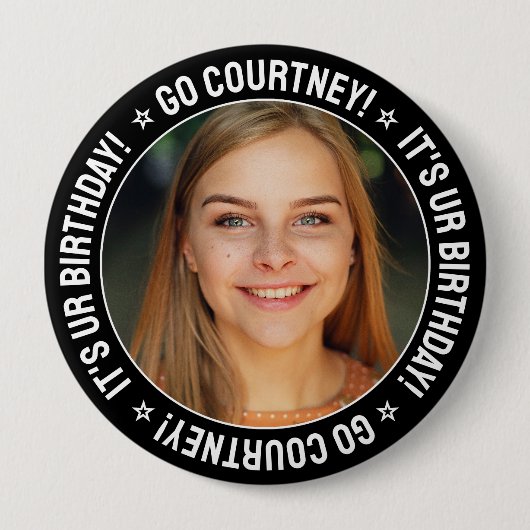 誕生日写真Make Your カスタム Own パーソナライズされた 缶バッジ (正面)