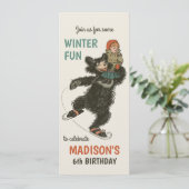 誕生日冬のおもしろいデンスロウの3つのクマCC1244 招待状 (スタンド正面)