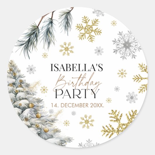 誕生日冬 ラウンドシール (正面)