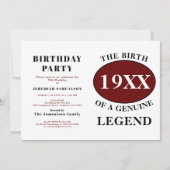 誕生日凡例名年ユーモア誕生日父 招待状 (正面)