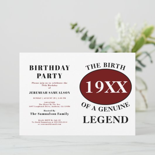 誕生日凡例名年ユーモア誕生日父 招待状 (スタンド正面)