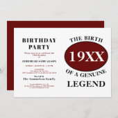 誕生日凡例名年ユーモア誕生日父 招待状 (正面/裏面)