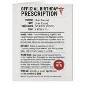 誕生日処方箋の巨大なカード (正面)