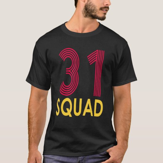 誕生日分隊31歳31日家族クルー Tシャツ (正面)