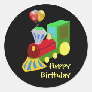 誕生日列車お祝い ラウンドシール