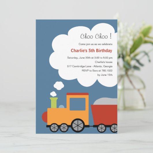 誕生日列車パーティの招待状 招待状 (スタンド正面)