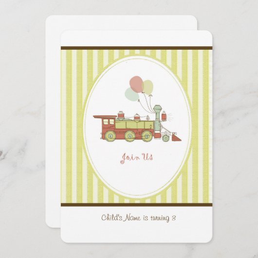 誕生日列車 招待状 (正面/裏面)