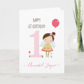 誕生日初の妖精の女の子たち カード (正面)