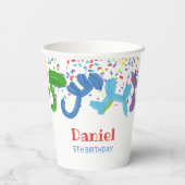 誕生日動物のバルーンの招待 紙コップ (裏面)