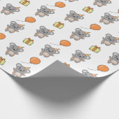 誕生日動物可愛いマウス子供の誕生日パーティー ラッピングペーパー (角)