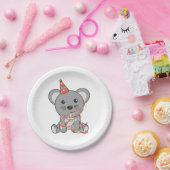 誕生日動物可愛いマウス子供へ誕生日パーティー ペーパープレート (パーティー)
