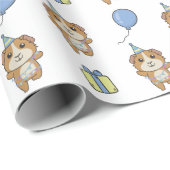 誕生日動物可愛いモルモット子供の誕生日パーティー ラッピングペーパー (ロールコーナー)