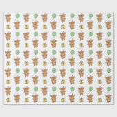 誕生日動物可愛い鹿子供の誕生日パーティー ラッピングペーパー (フラット)