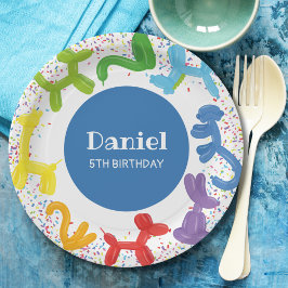 誕生日動物風船 ペーパープレート