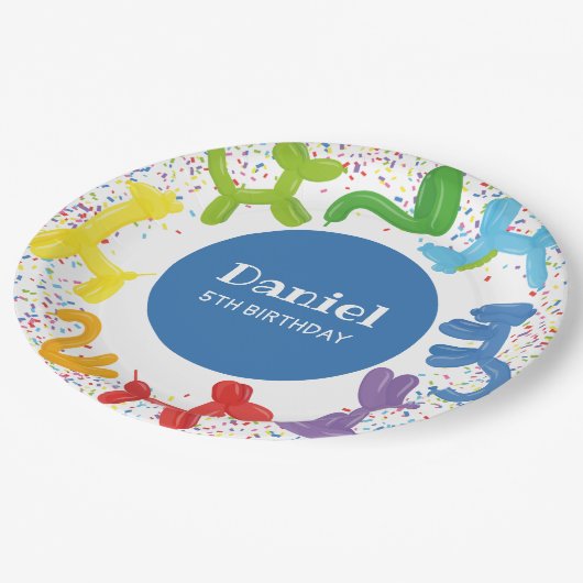 誕生日動物風船 ペーパープレート (アングル)