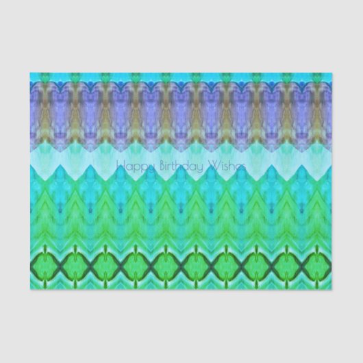 誕生日又は大事な行事ティッシュペーパーのティール（緑がかった色） 薄葉紙 (正面)