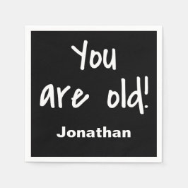 誕生日古いことわざの黒名パーソナライズ スタンダードカクテルナプキン