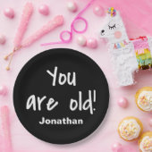 誕生日古い黒いことわざ名パーソナライズ ペーパープレート (パーティー)