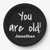 誕生日古い黒いことわざ名パーソナライズ ペーパープレート (正面)
