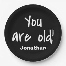 誕生日古い黒いことわざ名パーソナライズ ペーパープレート